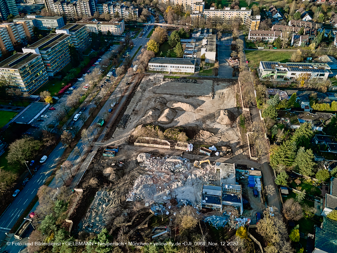 12.11.2020 - Baustelle der neuen Grundschule am Karl-Marx-Ring in Neuperlach